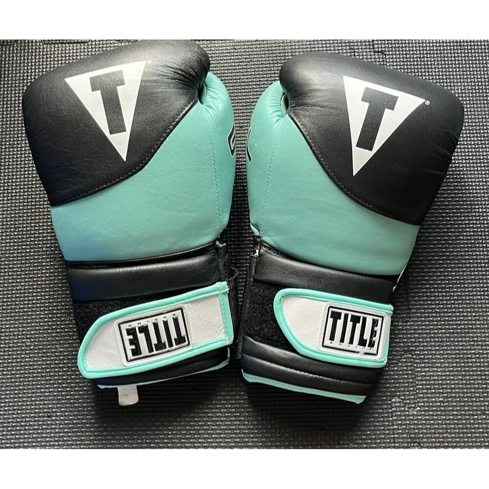 Title Boxing 14 oz GEL Enforced Blue and Black Bag Boxing Gloves